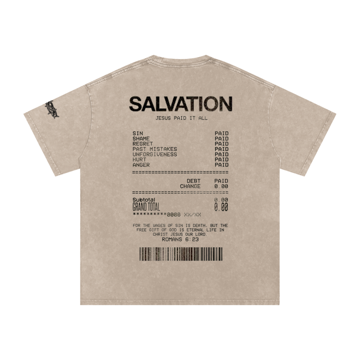 Snow Washed Oversized Cotton T-Shirt