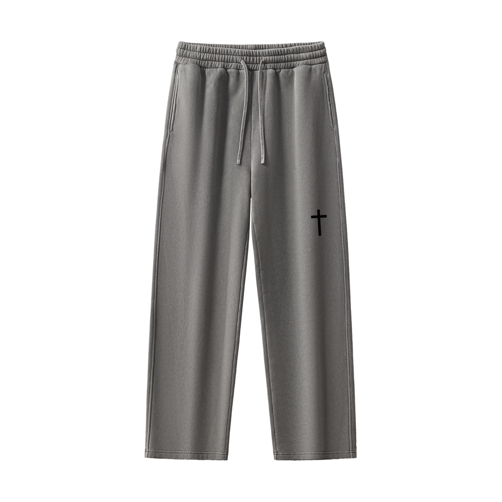 Frayed Enzyme Washed Fleece Sweatpants
