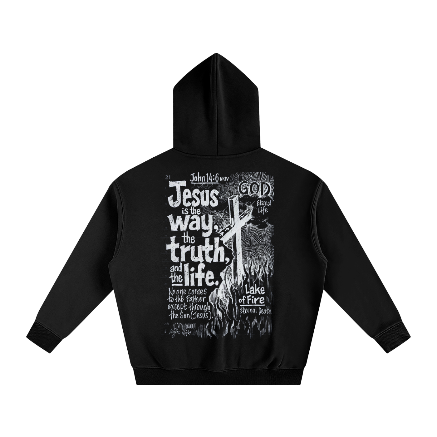 Oversize John 14:6 Fleeced Hoodie